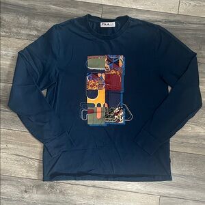 Fila Multicolor Graphic Navy Long Sleeve Tee